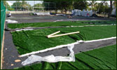 Instalación de pasto sintético en campo de futbol 7